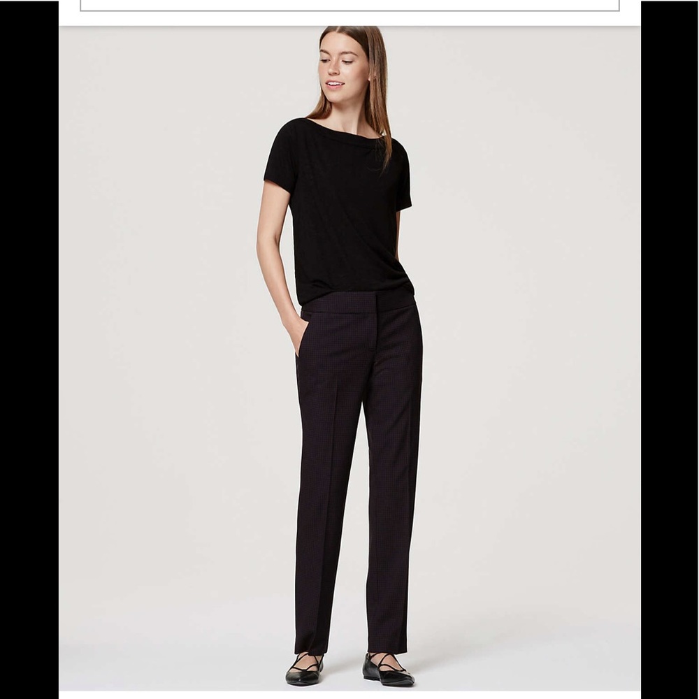 Loft black plaid pencil pants Marisa fit size 0